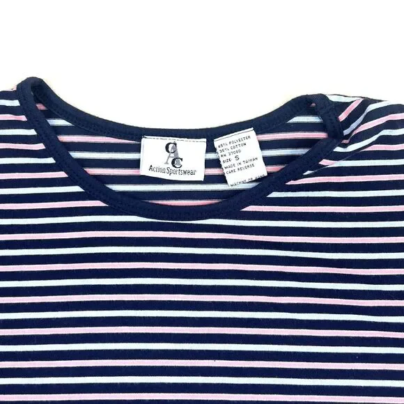 Vintage CAC Action Sportswear Stripped Women Shirt Size S - Picture 4 of 9